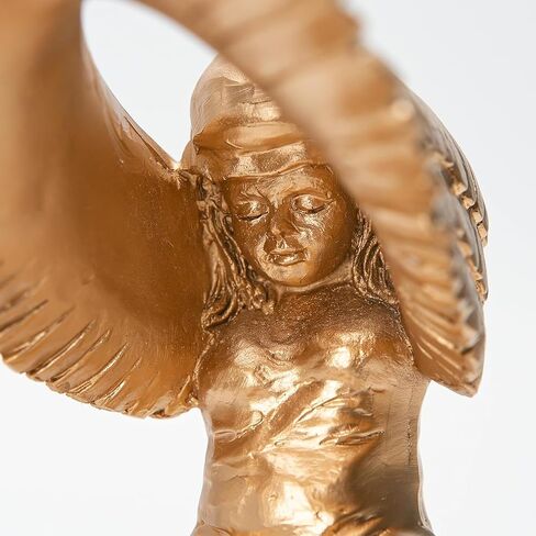 تمثال ملاك تابوت الركوع قطعتين من تمثال الراتنج المزخرف بأجنحة الصلاة منحوتة سطح المكتب لدعائم الأفلام الداخلية 9.4 بوصة ذهبي in Kuwait