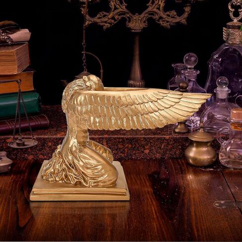 تمثال ملاك تابوت الركوع قطعتين من تمثال الراتنج المزخرف بأجنحة الصلاة منحوتة سطح المكتب لدعائم الأفلام الداخلية 9.4 بوصة ذهبي in Kuwait