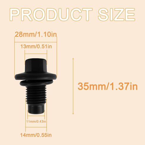 2-حزمة M14 × 1.5 سدادة تصريف وعاء الزيت ذات الحافة المتوافقة مع موديلات جيب رانجلر، بديل لمسمار تصريف الزيت 6506214AA لمحركات 4.0 لتر، يستبدل 090-115 090-938CD 65324 653116US 1013938 6507741AA in Kuwait