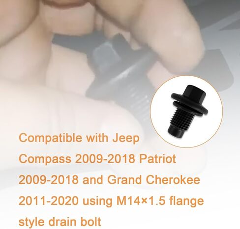 2-حزمة M14 × 1.5 سدادة تصريف وعاء الزيت ذات الحافة المتوافقة مع موديلات جيب رانجلر، بديل لمسمار تصريف الزيت 6506214AA لمحركات 4.0 لتر، يستبدل 090-115 090-938CD 65324 653116US 1013938 6507741AA in Kuwait