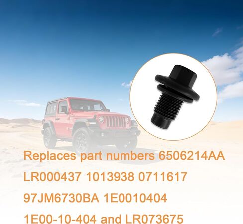 2-حزمة M14 × 1.5 سدادة تصريف وعاء الزيت ذات الحافة المتوافقة مع موديلات جيب رانجلر، بديل لمسمار تصريف الزيت 6506214AA لمحركات 4.0 لتر، يستبدل 090-115 090-938CD 65324 653116US 1013938 6507741AA in Kuwait