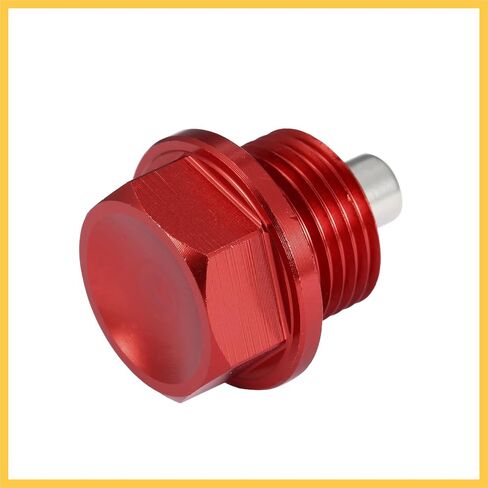 2 مجموعة M18x1.5 قابس تصريف الزيت المغناطيسي من سبائك الألومنيوم حوض تصريف زيت الجوز مع 2 غسالة لسيارة دراجة نارية قطع غيار السيارات الحمراء in Saudi Arabia