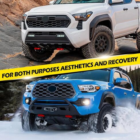 خطافات سحب أمامية لسيارة Toyota Tacoma 2024-2026/4Runner 2025-2026/Land Cruiser 250 2024-2025، خطافات سحب حمراء شديدة التحمل من الألومنيوم للطرق الوعرة ملحقات Toyota Tacoma، قطعتان in Kuwait