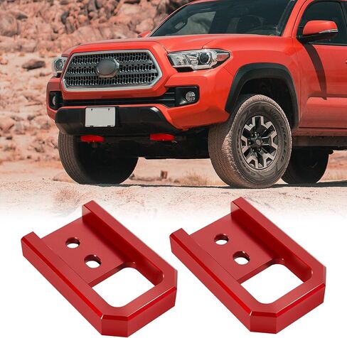 خطافات سحب أمامية لسيارة Toyota Tacoma 2024-2026/4Runner 2025-2026/Land Cruiser 250 2024-2025، خطافات سحب حمراء شديدة التحمل من الألومنيوم للطرق الوعرة ملحقات Toyota Tacoma، قطعتان in Kuwait