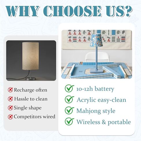 Mahjong Table Lamps,Cordless Small Lamp 3 Colors Smooth Dimming Mahjong Gift for Lovers for Home/Bedroom/Dinner/Desk/Cafe/Dining Room in Saudi Arabia