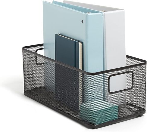 TRU RED Wire Mesh Storage Box, Matte Black – Desktop Organizer Bin for Office Supplies & Accessories in Saudi Arabia