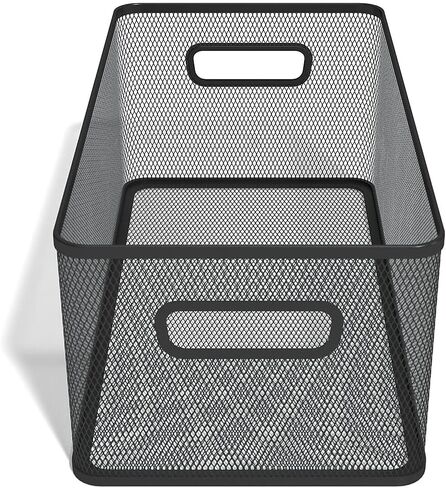 TRU RED Wire Mesh Storage Box, Matte Black – Desktop Organizer Bin for Office Supplies & Accessories in Saudi Arabia
