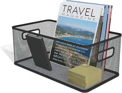 TRU RED Wire Mesh Storage Box, Matte Black – Desktop Organizer Bin for Office Supplies & Accessories in Saudi Arabia
