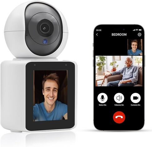 Security Cameras Wireless Outdoor, Home Security Camera 355 Degree Panoramic, Motion Detection and Alarm, 24/7 Recording, Color Night Vision, Two-way Audio Dual lens Camera for Home Security in Saudi Arabia