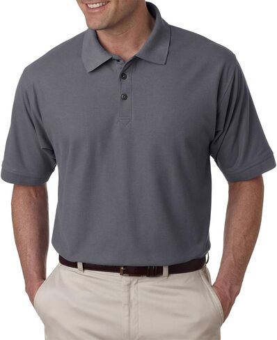 UltraClub Men's Whisper Piqué Polo 5XL GRAPHITE in Kuwait