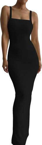 فستان نسائي صيفي طويل من Ulovmi بمقاس نحيف مثير وحزام سباغيتي وحفلات الكوكتيل in Kuwait