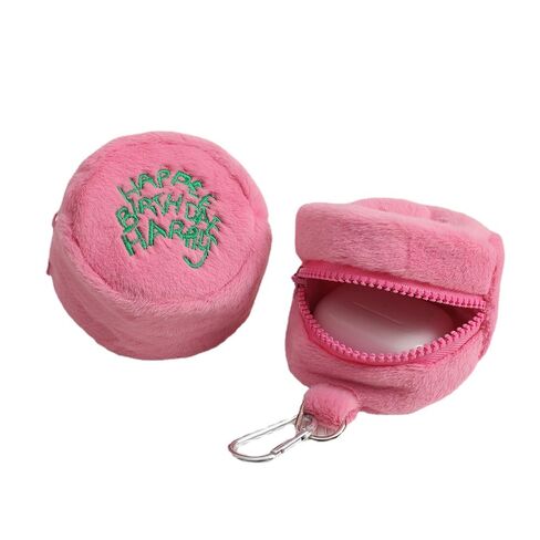 Women's Kawaii Fuzzy Earbud Case Fairycore Cute Pattern Purse Cutecore Zipper Money Wallet Alt Mini Earphone Case (One Size,Pink) in Saudi Arabia