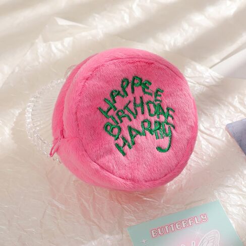 Women's Kawaii Fuzzy Earbud Case Fairycore Cute Pattern Purse Cutecore Zipper Money Wallet Alt Mini Earphone Case (One Size,Pink) in Saudi Arabia