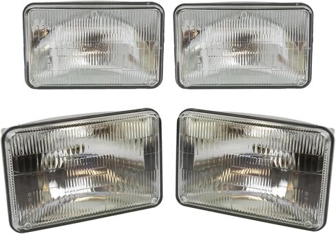 مجموعة المصابيح الأمامية المكونة من 4 قطع من جانب السائق والراكب، شعاع مختوم متوافق مع 79-86 فورد موستانج 82-92 شيفروليه كامارو 76-88 شيفروليه مونتي كارلو 77-87 شيفروليه إل كامينو in Kuwait