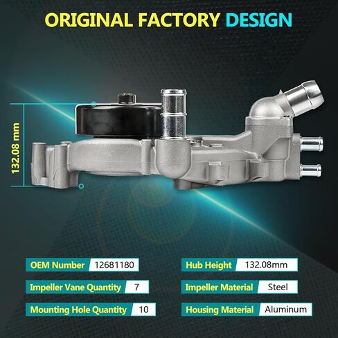 مضخة مياه Maxfavor AW6246 متوافقة مع Chevy Corvette 2005-2008 لسيارة Cadillac CTS V-Sedan 2004-2007 لـ Pontiac G8 V8 6.0L 2008-2009 استبدال 12681180 WP2218 in Kuwait
