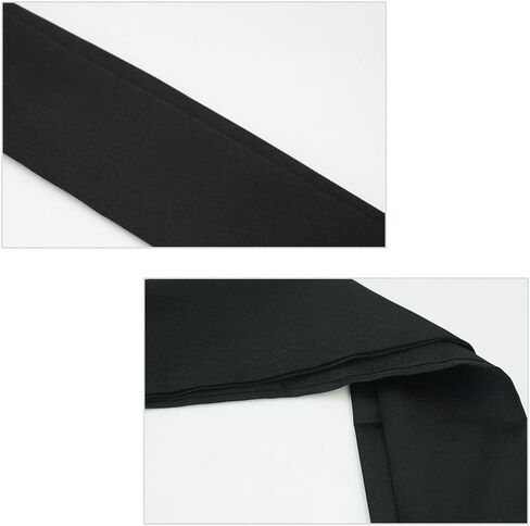 وشاح طويل رفيع من الشيفون يشبه الحرير من Lujuny - حزام خصر رفيع بربطة عنق للنساء والفتيات، 78.0 بوصة (أسود) in Kuwait