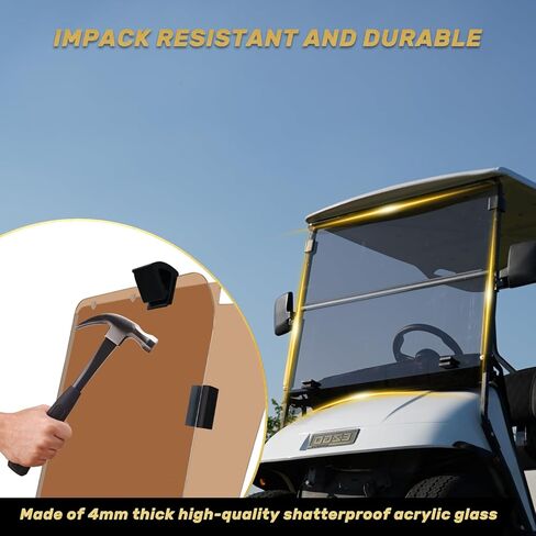 Golf Cart Windshield EZGO TXT Windshield Fits 2014-Up EZGO TXT Golf Cart Prevent UV Ray and Foldable Clear EZ GO Golf Cart Windshield in Kuwait