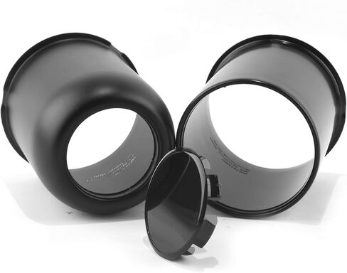 قطعتان من أغطية مركز العجلات مقاس 3.19 بوصة يتم الدفع من خلالها مع 12 مجموعة من صواميل العروة - غطاء محور علوي من الفولاذ المقاوم للصدأ قابل للإزالة/مفتوح الأطراف وصواميل عروة 1/2 بوصة - 20 لحافة عجلة شاحنة SUV RV، (3.62 بوصة ارتفاع و3.52 بوصة ارتفاع) in Kuwait