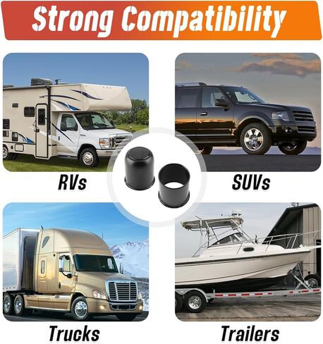 قطعتان من أغطية مركز العجلات مقاس 3.19 بوصة يتم الدفع من خلالها مع 12 مجموعة من صواميل العروة - غطاء محور علوي من الفولاذ المقاوم للصدأ قابل للإزالة/مفتوح الأطراف وصواميل عروة 1/2 بوصة - 20 لحافة عجلة شاحنة SUV RV، (3.62 بوصة ارتفاع و3.52 بوصة ارتفاع) in Kuwait