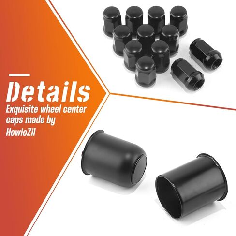 قطعتان من أغطية مركز العجلات مقاس 3.19 بوصة يتم الدفع من خلالها مع 12 مجموعة من صواميل العروة - غطاء محور علوي من الفولاذ المقاوم للصدأ قابل للإزالة/مفتوح الأطراف وصواميل عروة 1/2 بوصة - 20 لحافة عجلة شاحنة SUV RV، (3.62 بوصة ارتفاع و3.52 بوصة ارتفاع) in Kuwait