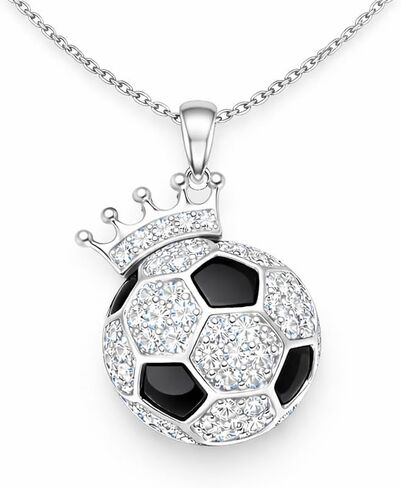 Sport Necklace for Women: 925 Sterling Silver Crown Softball/Soccer/Volleyball Pendant with 5A Cubic Zirconia14K Gold Plated Birthday Gift Jewelry for Women Who Love Sport in Kuwait