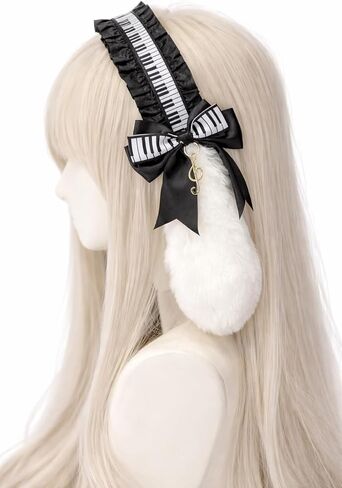 Jirai kei Lolita Style Mini Top Hat Music Note Piano Key Dot Bow Headpiece Gothic Punk Hair Accessory in Saudi Arabia