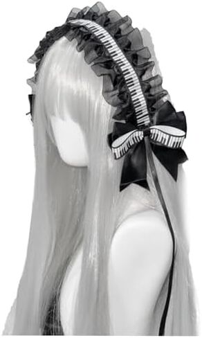Jirai kei Lolita Style Mini Top Hat Music Note Piano Key Dot Bow Headpiece Gothic Punk Hair Accessory in Saudi Arabia