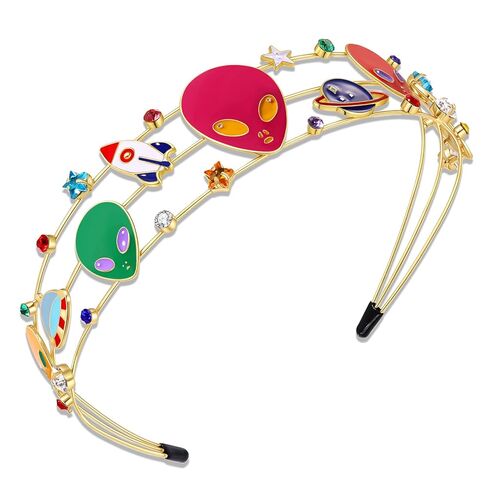 HEIDKRUEGER Alien Headband Cyberpunk Alien Costume Accessory Y2K Colors Space Bopper Headband for Women Men Cosplay Hair Hoop (Space Alien) in Saudi Arabia