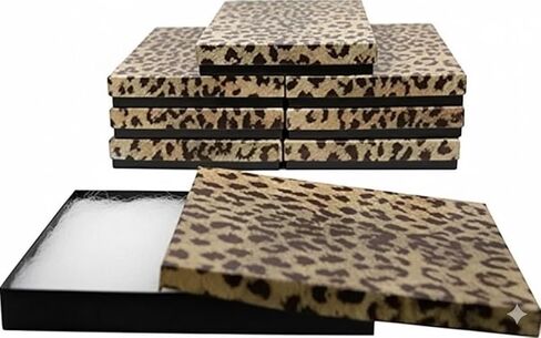 Novel Box® Made in USA Jewelry Gift Box in Chocolate Kraft with Removable Cotton Pad7X5X1.25 (Pack of 8) + Custom NB Pouch in Kuwait