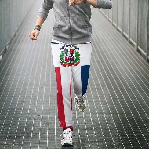 Mens Pants Lightweight Sweatpants Dominican Flag Casual Jogger Pants Soft Sports Pants for Running Workout in Saudi Arabia