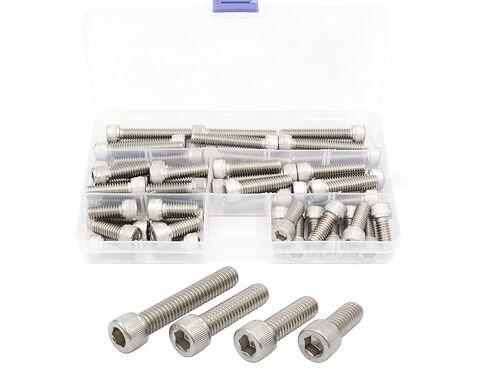 LBY 32pcs 1/4-20 × (3/4-1-3/4) Socket Head Cap Screws, 4 Sizes Socket Head Screws Assortment Kit, 12.9 Grade Alloy Steel (Black) in Saudi Arabia