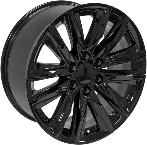 OE Wheels CA91 20 Inch Rims and Tires Fit Escalade Sport Style 6x139.7 20x9 Gloss Black - Hollander 4869 - TS-37 AT 275/55-20 (Set of 4) in Saudi Arabia