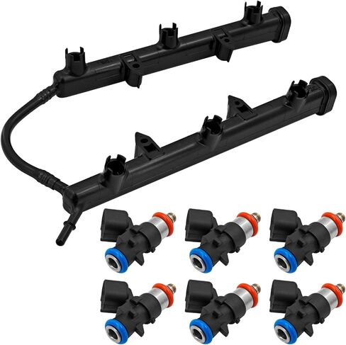 3.6L Fuel Injection Fuel Rail with Injectors fits for Dodge Charger Challenger 2011-2019 fits for Jeep Grand Cherokee 2011-2024 fits for Chrysler 200 300 2011-2019 53034198AC 5184085AD in Kuwait