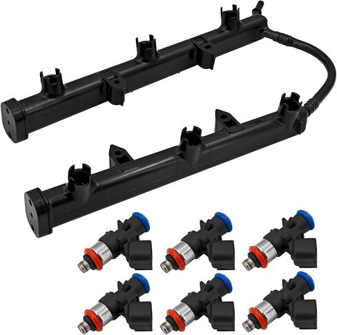 3.6L Fuel Injection Fuel Rail with Injectors fits for Dodge Charger Challenger 2011-2019 fits for Jeep Grand Cherokee 2011-2024 fits for Chrysler 200 300 2011-2019 53034198AC 5184085AD in Kuwait