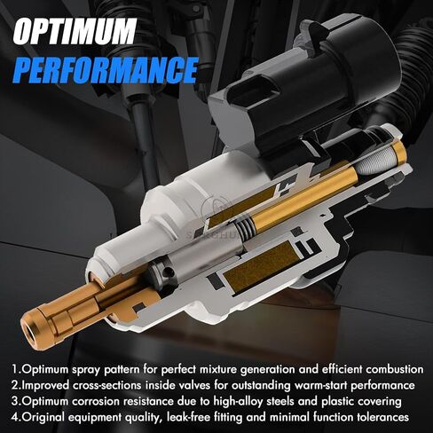 Sorghum Fuel Injectors Set of 6 Compatible with Jeep Grand Cherokee 2011-2019 Wrangler Ram 1500 2013-2019 Chrysler 200 Town & Country Dodge Grand Caravan Charger Replace# 0280158233 05184085AC in Kuwait