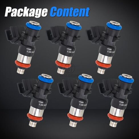 Sorghum Fuel Injectors Set of 6 Compatible with Jeep Grand Cherokee 2011-2019 Wrangler Ram 1500 2013-2019 Chrysler 200 Town & Country Dodge Grand Caravan Charger Replace# 0280158233 05184085AC in Kuwait