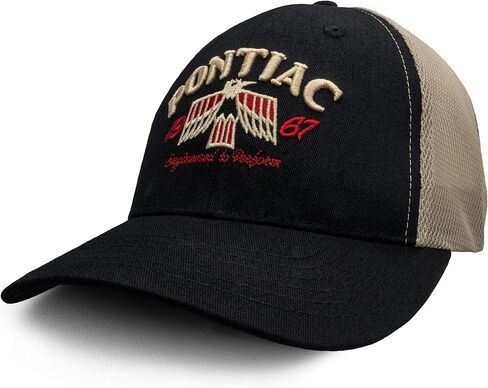Tee Luv Pontiac Firebird Hat - 1967 Firebird Car Logo Baseball Cap (Black and Beige) in Saudi Arabia