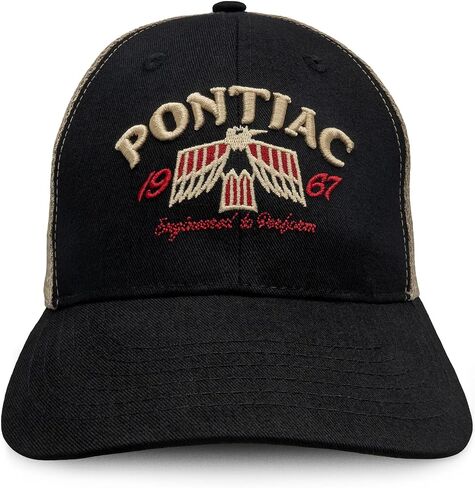 Tee Luv Pontiac Firebird Hat - 1967 Firebird Car Logo Baseball Cap (Black and Beige) in Saudi Arabia