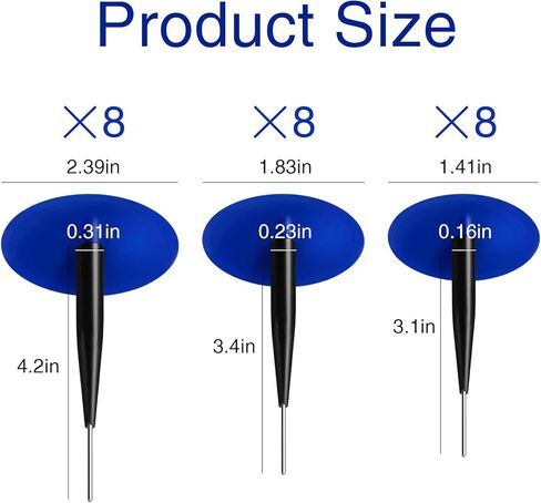24 قطعة من مجموعة رقعة قابس الإطارات لإصلاح إطارات السيارات، مسمار الفطر 0.14 بوصة × 1.42 بوصة، 0.22 بوصة × 1.82 بوصة، 0.3 بوصة × 2.37 بوصة سيقان ملفوفة (8 قطع لكل واحدة) لسيارة دراجة نارية شاحنة حافلة، إطارات زراعية in Kuwait