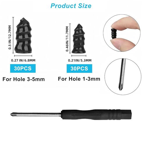 XYHNYO 60PCs Tire Repair Rubber Nail, 2 Sizes Spiral Rubber Nails Vacuum Tire Repair Kits, Screw Plug Fast Tool Self Service for Car, Motorcycle, Truck, Tractor Tire Puncture Repair in Kuwait