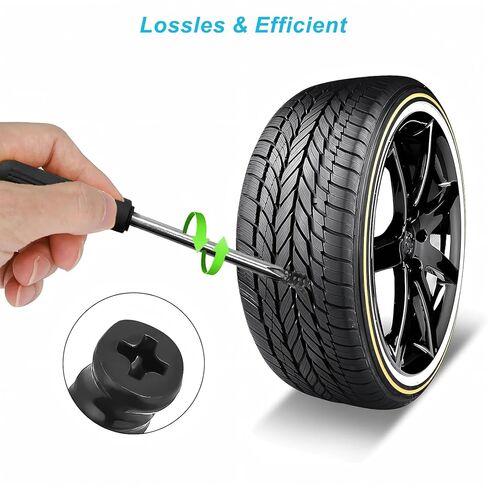 XYHNYO 60PCs Tire Repair Rubber Nail, 2 Sizes Spiral Rubber Nails Vacuum Tire Repair Kits, Screw Plug Fast Tool Self Service for Car, Motorcycle, Truck, Tractor Tire Puncture Repair in Kuwait