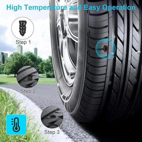 XYHNYO 60PCs Tire Repair Rubber Nail, 2 Sizes Spiral Rubber Nails Vacuum Tire Repair Kits, Screw Plug Fast Tool Self Service for Car, Motorcycle, Truck, Tractor Tire Puncture Repair in Kuwait