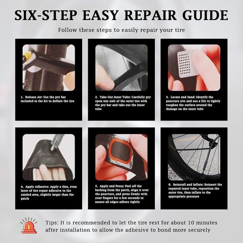 32PCS Bike Tire Repair Kit,2025 New Bike Tire Patch Kit with 3 Sizes Patches & Professional Tools,Portable Bikes Tube Patch Kits as Inner Tube Patches Kits Fit Quick Fix of Nails/Cuts in Saudi Arabia