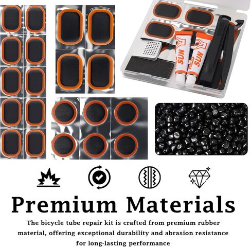 32PCS Bike Tire Repair Kit,2025 New Bike Tire Patch Kit with 3 Sizes Patches & Professional Tools,Portable Bikes Tube Patch Kits as Inner Tube Patches Kits Fit Quick Fix of Nails/Cuts in Saudi Arabia