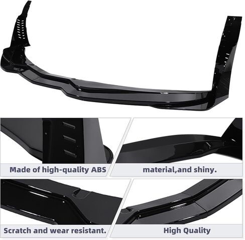 Front Bumper Lip Spoiler Splitter Body Kit Compatible with Chevrolet Corvette C7 2014 2015 2016 2017 2018 2019 Glossy Black with Side Winglets (Not for ZR1) in Kuwait