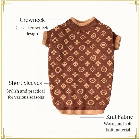 Luxury Dog Couture Apparel Fur Baby Sweater Fashion Hoodie Clothes Small Dogs Puppy French Bulldog Dachshund Chihuahua Cats Maltese Hooded Sweatshirts Boy Girl (Chewy Pawtton, Medium) in Kuwait