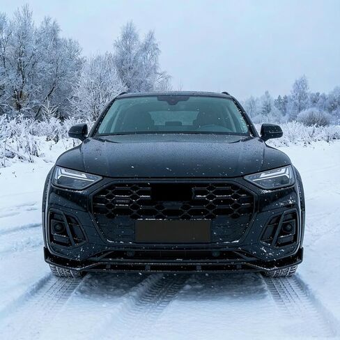 جناح مصد الشفاه الأمامي مناسب لسيارة Audi Q5 S Line/ SQ5/ Q5 Sportback 2021-2024، أسود لامع 4 قطع طقم هيكل ذقن هوائي ملحقات خارجية in Saudi Arabia