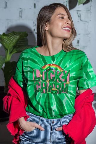 SFHFY Womens St Patrick's Day Oversized Tshirt Cute Lucky Charm Letter Print Shirt Casual Irish Tee Tops in Saudi Arabia