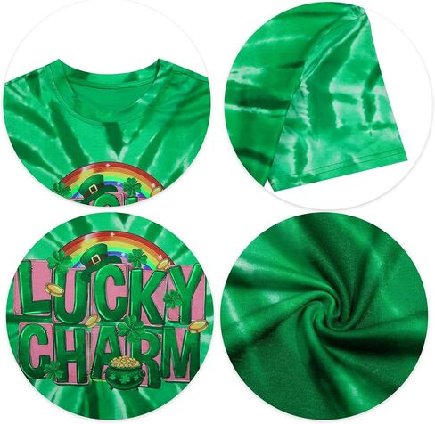 SFHFY Womens St Patrick's Day Oversized Tshirt Cute Lucky Charm Letter Print Shirt Casual Irish Tee Tops in Saudi Arabia