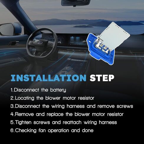 HVAC Blower Motor Resistor with Wire Harness Compatible with Hyundai Accent 2002-2019 Santa Fe 2019-2023 Replacement for Kia Telluride 2020-2024 Relpace 970351C000 970351E100 in Kuwait